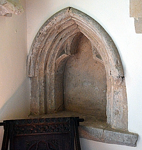 Piscina in the chancel July 2013